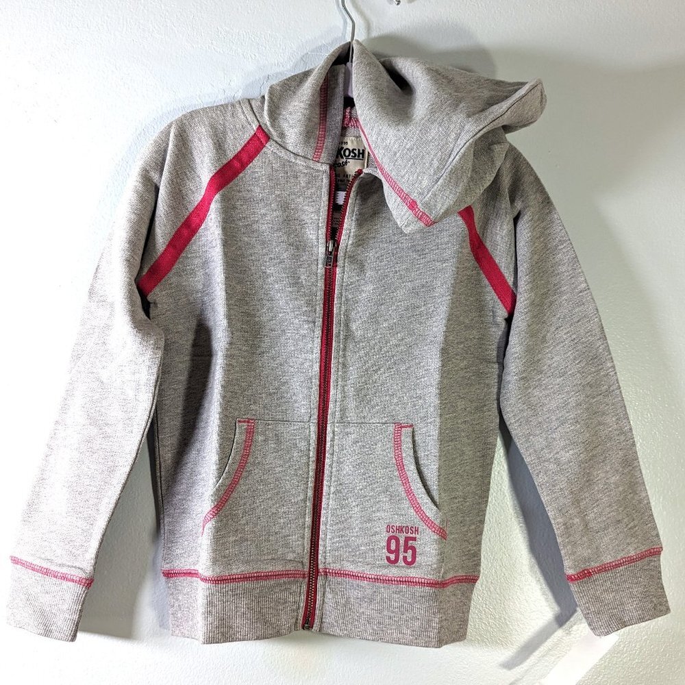 NWT Oshkosh B'gosh Girls Kids Zip-Up Active Hoodie Jacket Full Zip Cardi… - Picture 2 of 5